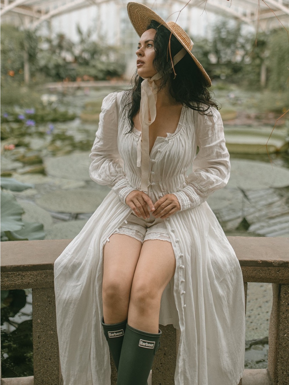 Linennaive JOSEFINA 19 | DREAMY PLEATED LINEN DRESS GOWN